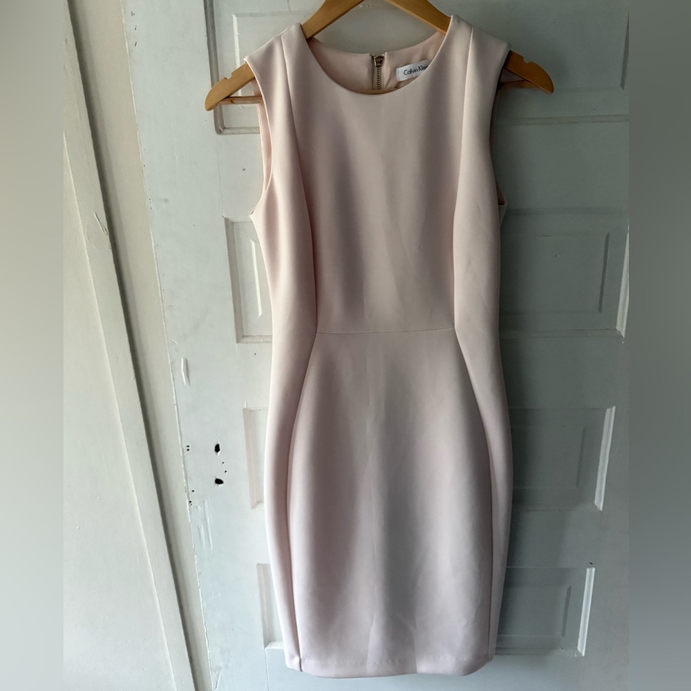 Calvin Klein Soft Pink Sleeveless Sheath Mini Dress